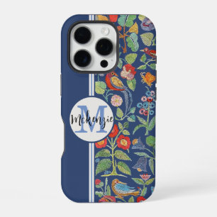 Personalized Vintage Embroidered Pattern iPhone 16 Pro Case