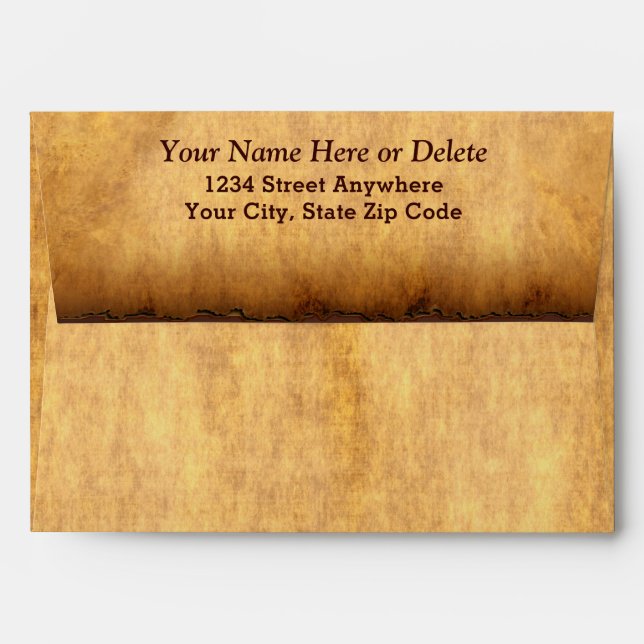 Personalized Vintage Envelopes Antique Paper Look (Back (Top Flap))