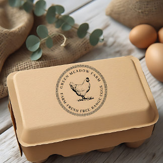 Personalized Vintage Family Business Farm Egg Rubb Rubber Stamp