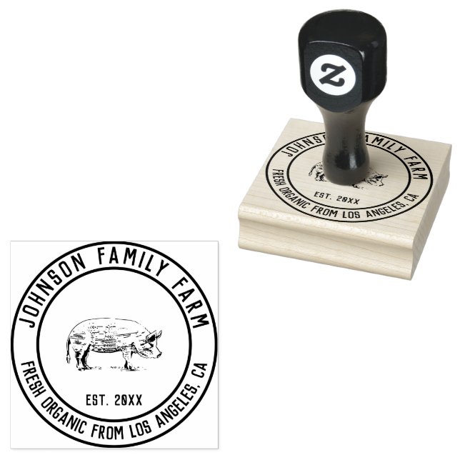 Personalized Vintage Family Farm  Rubber Stamp (Stamped)