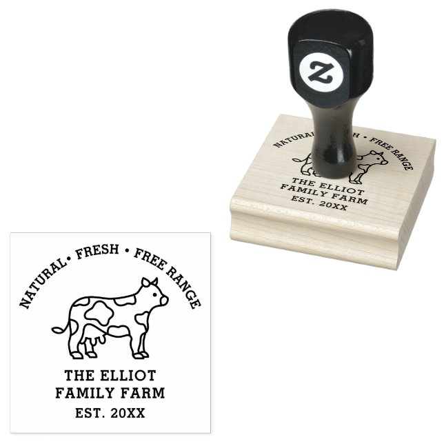 Personalized Vintage Family Farm  Rubber Stamp (Stamped)