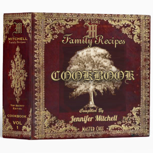 Personalized Vintage Family Recipe Cookbook Binder
