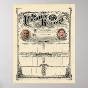 Personalized Vintage Family Record Print