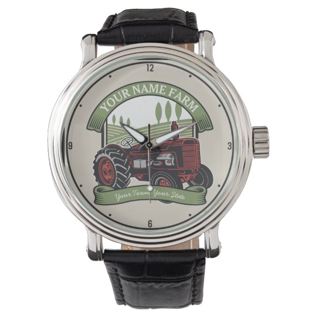 Personalized Vintage Farm Tractor Country Farmer  Watch (Front)