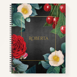 Personalized Vintage Floral Elegance Notebook