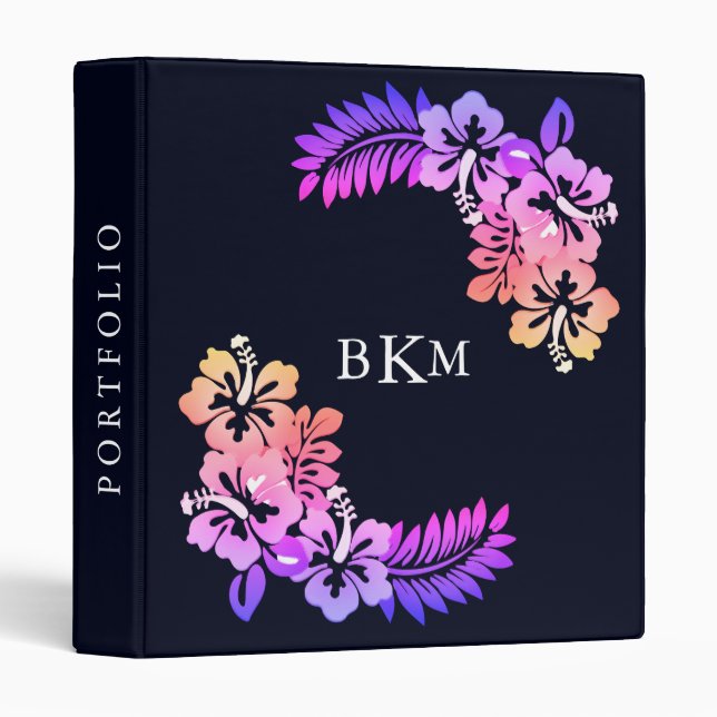 Personalized Vintage Floral Monogram Botanical Binder (Front/Spine)