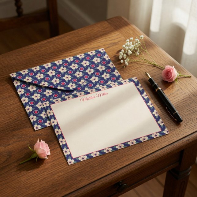 Personalized Vintage Floral Note Card (Creator Uploaded)