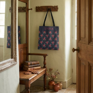 Personalized Vintage Floral Pattern Tote Bag