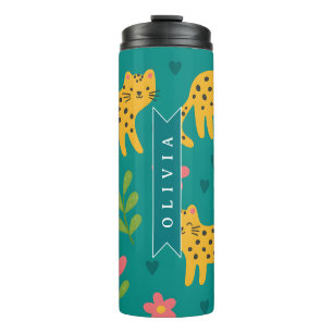 Personalized Vintage Floral Romantic Name Gift Thermal Tumbler