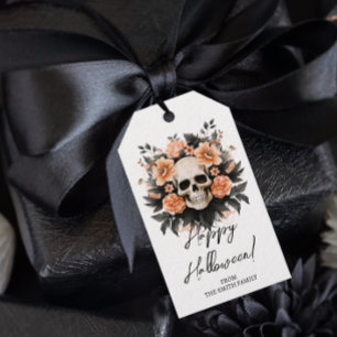 Personalized Vintage Floral Skull Gift Tags