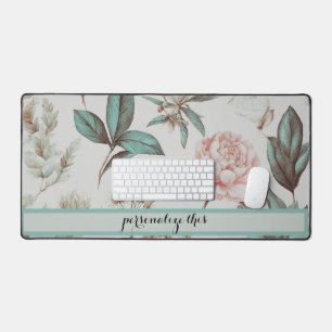 Personalized Vintage Flower Desk Mat