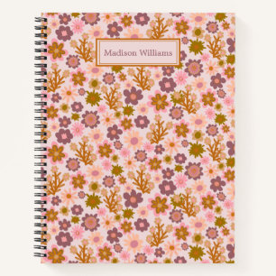 Personalized Vintage Flowers Pastel Floral Pattern Notebook