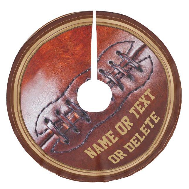 Personalized Vintage Football Christmas Tree Skirt (Front)