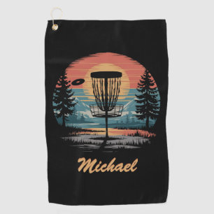 Personalized Vintage Frisbee Disc Golf Basket      Golf Towel