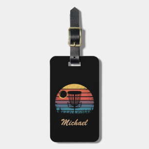 Personalized Vintage Frisbee Disc Golf Basket      Luggage Tag