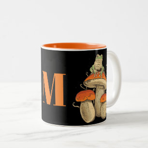 Personalized Vintage Frog Cottagecore Two-Tone Coffee Mug