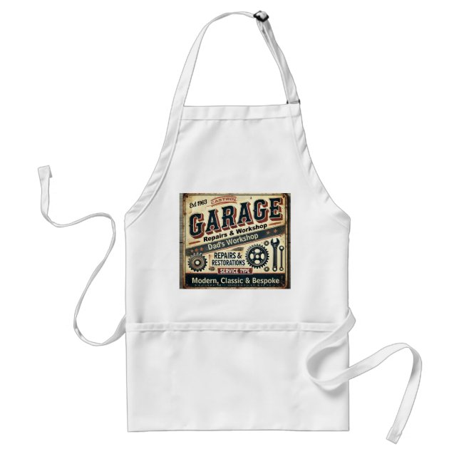 Personalized Vintage Garage Apron (Front)