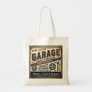 Personalized Vintage Garage Tote Bag