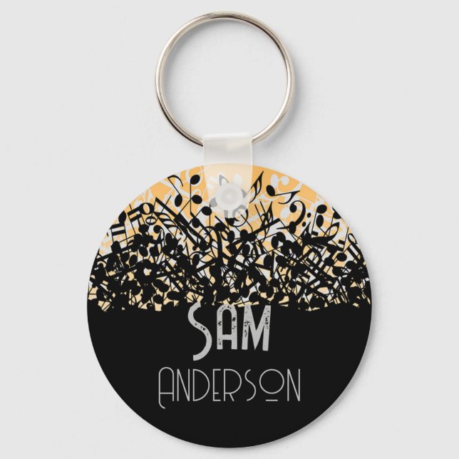Personalized Vintage Gifts for guitarist, musician Keychain (Front)