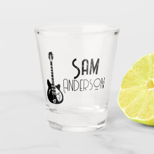 Personalized Vintage Gifts for guitarist, musician Shot Glass