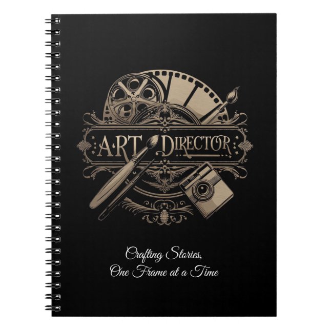 Personalized Vintage Gold Art Director Spiral Notebook (Front)