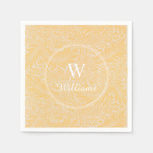 Personalized Vintage Gold Larkspur Flower Napkin