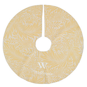 Personalized Vintage Gold Larkspur Flower Pattern Brushed Polyester Tree Skirt