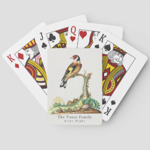 Personalized Vintage Goldfinch Family Game Night Playing Cards