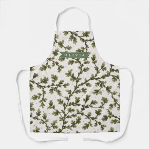 Personalized Vintage Green Garden Botanical Rustic Apron