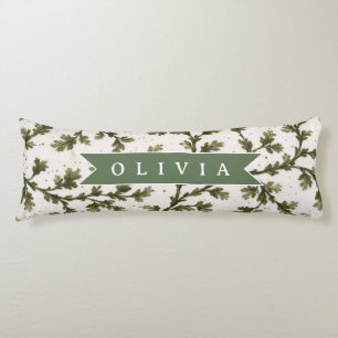 Personalized Vintage Green Garden Botanical Rustic Body Pillow