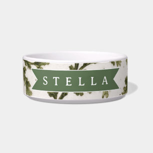 Personalized Vintage Green Garden Botanical Rustic Bowl