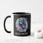 Personalized Vintage Grim Reaper Floral Glitter Mug<br><div class="desc">Personalized Vintage Grim Reaper Floral Glitter Mug - Featuring the Grim Reaper draped in black, holding his signature scythe, and surrounded by pink roses, this design combines gothic and vintage elements with a modern flair. A silver glitter full moon shines behind the Reaper, while a lone crow flies in the...</div>