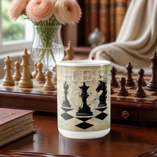 Personalized Vintage Grunge Queen Chess Piece Coffee Mug