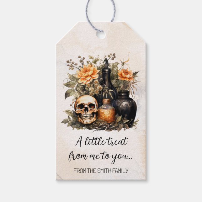 Personalized Vintage Halloween Gift Tags (Front)