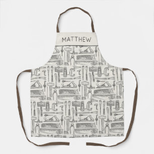 Personalized Vintage hand Tools  Patterned Apron