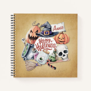 Personalized Vintage Happy Halloween   Notebook