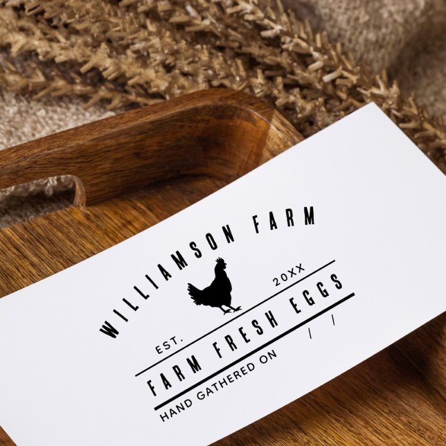 Personalized Vintage Hen Egg Carton Family Farm Self-inking Stamp (Creator Uploaded)