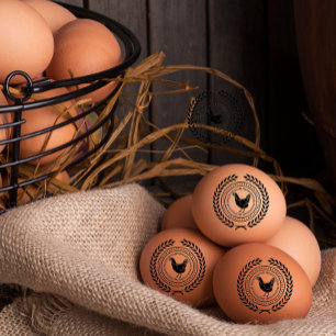 Personalized Vintage Hen Name Egg Love Rubb Rubber Stamp