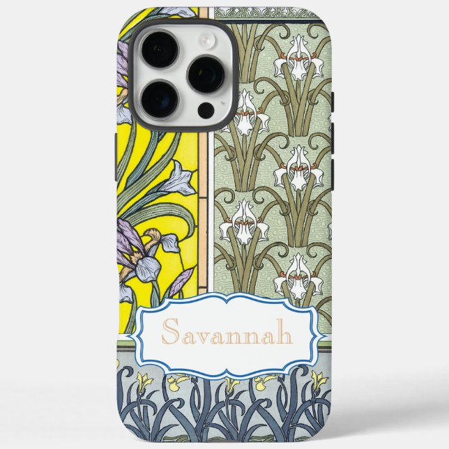 Personalized Vintage Iris Pattern Case-Mate iPhone Case (Back)