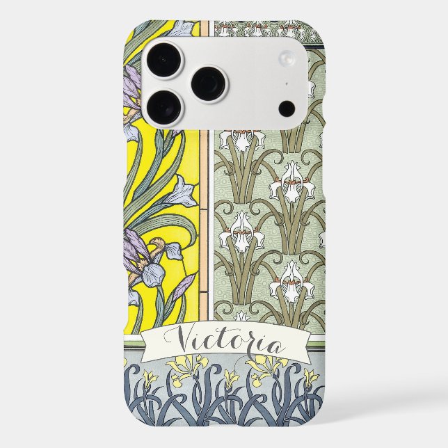 Personalized Vintage Iris Pattern iphone (Back)