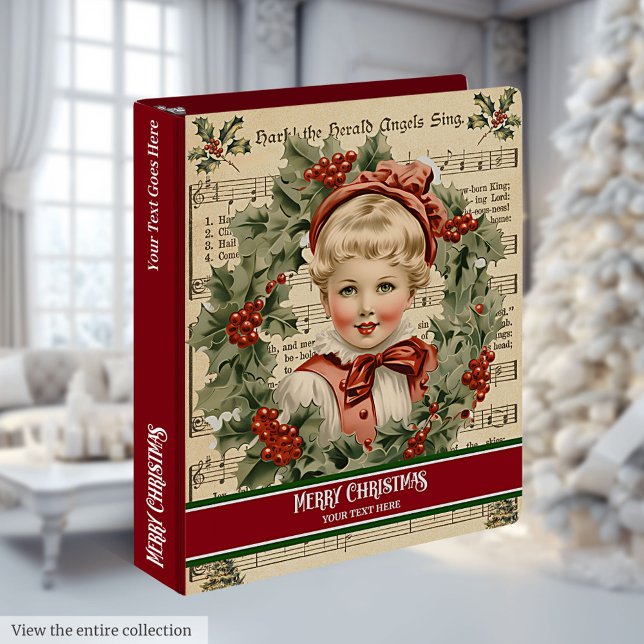 Personalized Vintage Kids Christmas Ring Binder (Personalized Vintage Kids Christmas Ring Binder Album)