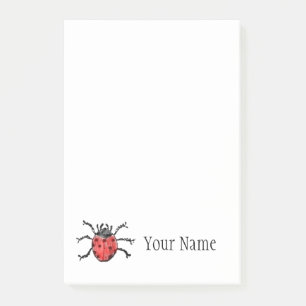 Personalized Vintage Ladybug Illustration Post-it Notes
