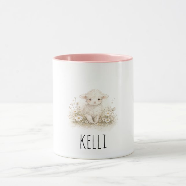 Personalized Vintage Lamb Mug (Center)