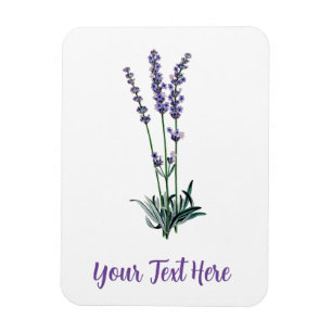 Personalized Vintage Lavender Flower Card Magnet