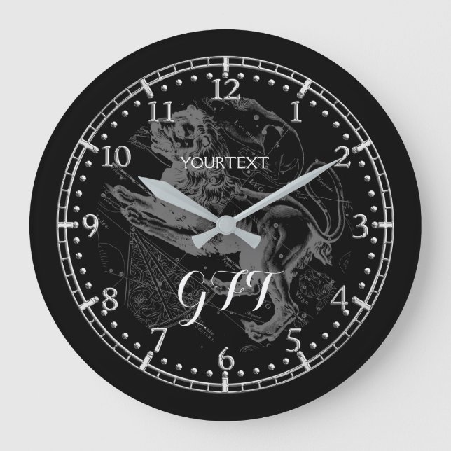 Personalized Vintage Leo Constellation Zodiac Large Clock (Front)