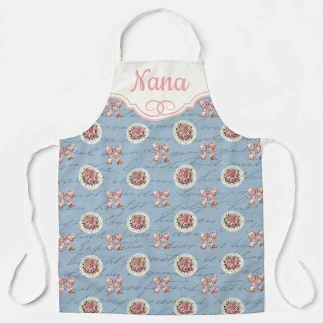 Personalized Vintage Letters Roses  Apron (Front)