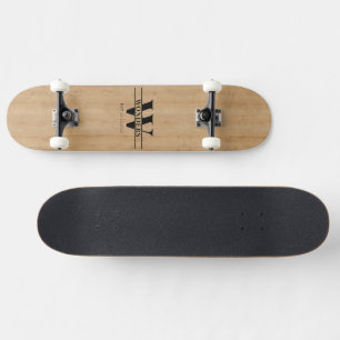 Personalized Vintage Light Wood Print Maple Skateboard