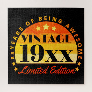 Personalized Vintage Limited Edition Birthday Jigsaw Puzzle