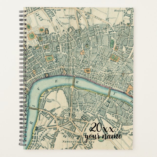 Personalized Vintage London Map Planner (Front)