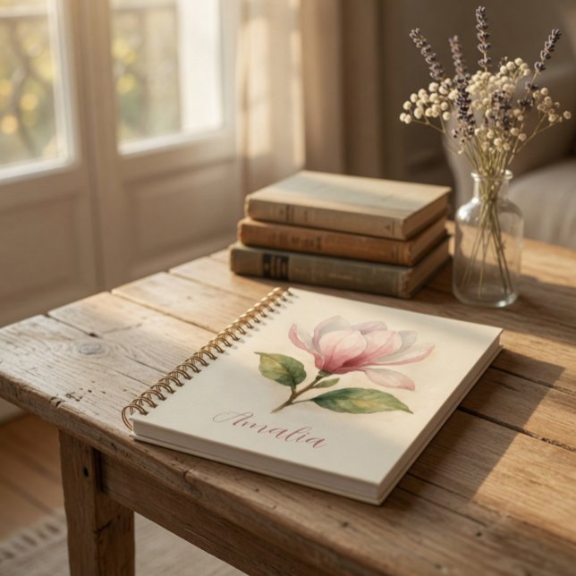 Personalized Vintage Magnolia Spiral Notebook  (Creator Uploaded)